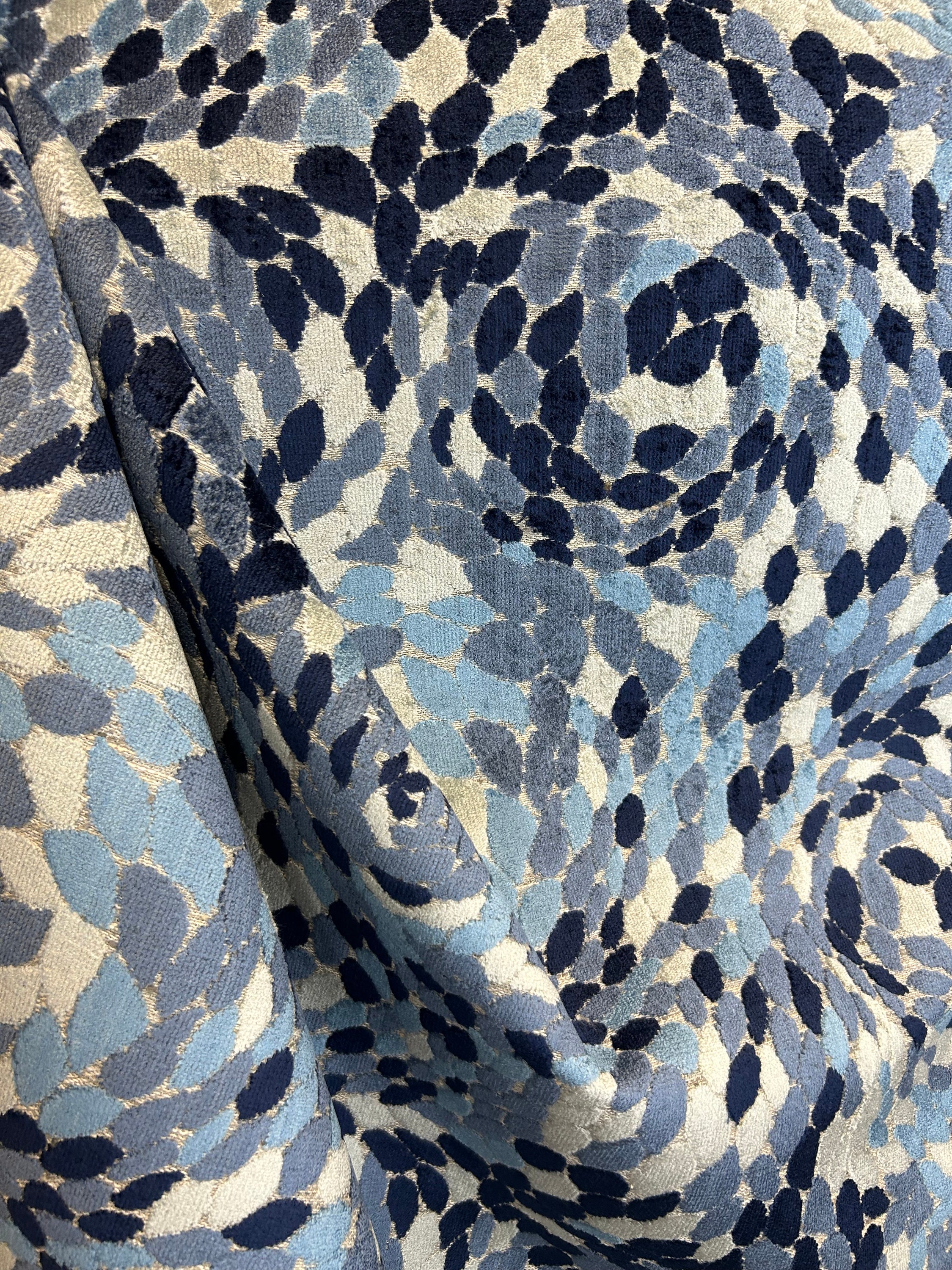 Expressions Batiks Quilt Fabrics - Tjaps Art Deco in Aegean Sea Blue -  BTPT1192