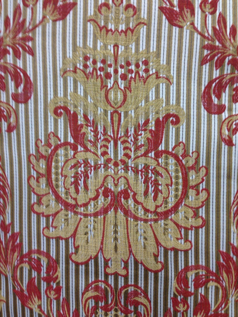 Royal Striped Damask Fabric Upholstery Fabric by the Yard Etsy