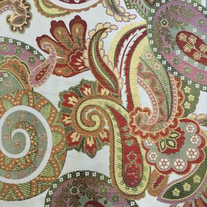 Pink Green Red Blue Paisley - Upholstery Fabric by the Yard - Crazy Ros ...