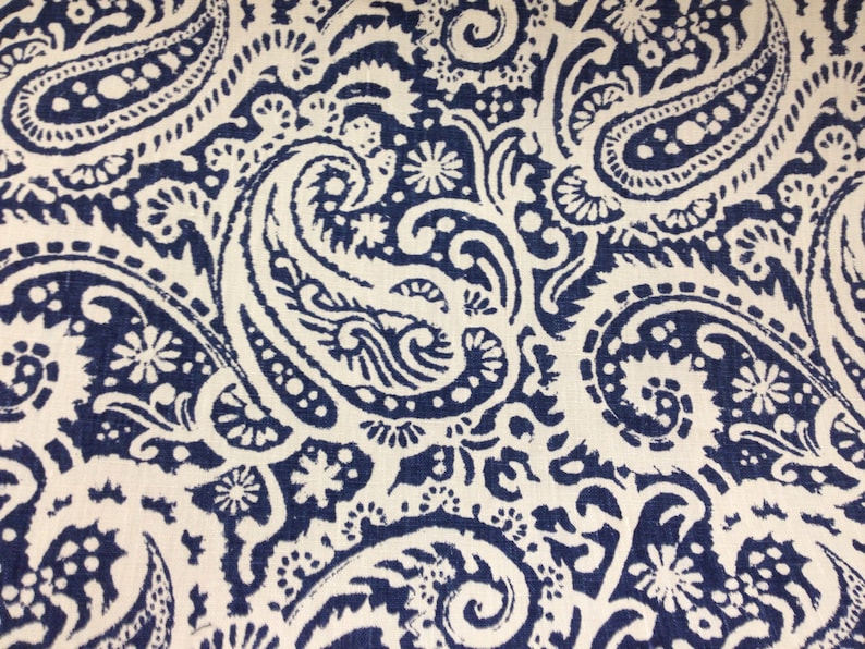 KRAVET ARTA INDIGO - Upholstery Max 65% OFF Fabric By Yard White and The Max 68% OFF