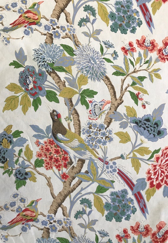 Bird Fabric Melissa Bird Garden Drapery Fabric Etsy