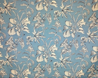 Oliver Sky Blue - tropical - floral - tropical - home decor - upholstery fabric - pillow fabric - drapery fabric - fabric by the yard