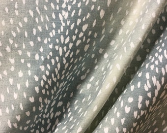Aqua Antelope Fabric -Wiley Aqua- Deer Fabric - Fawn -  Upholstery Fabric By The Yard