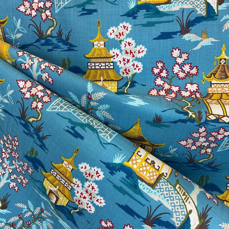 Yellow Chinoiserie Fabric - Etsy