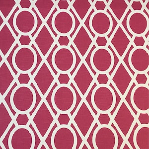 Raspberry Bamboo - Geometric - Upholstery Fabric by The Yard