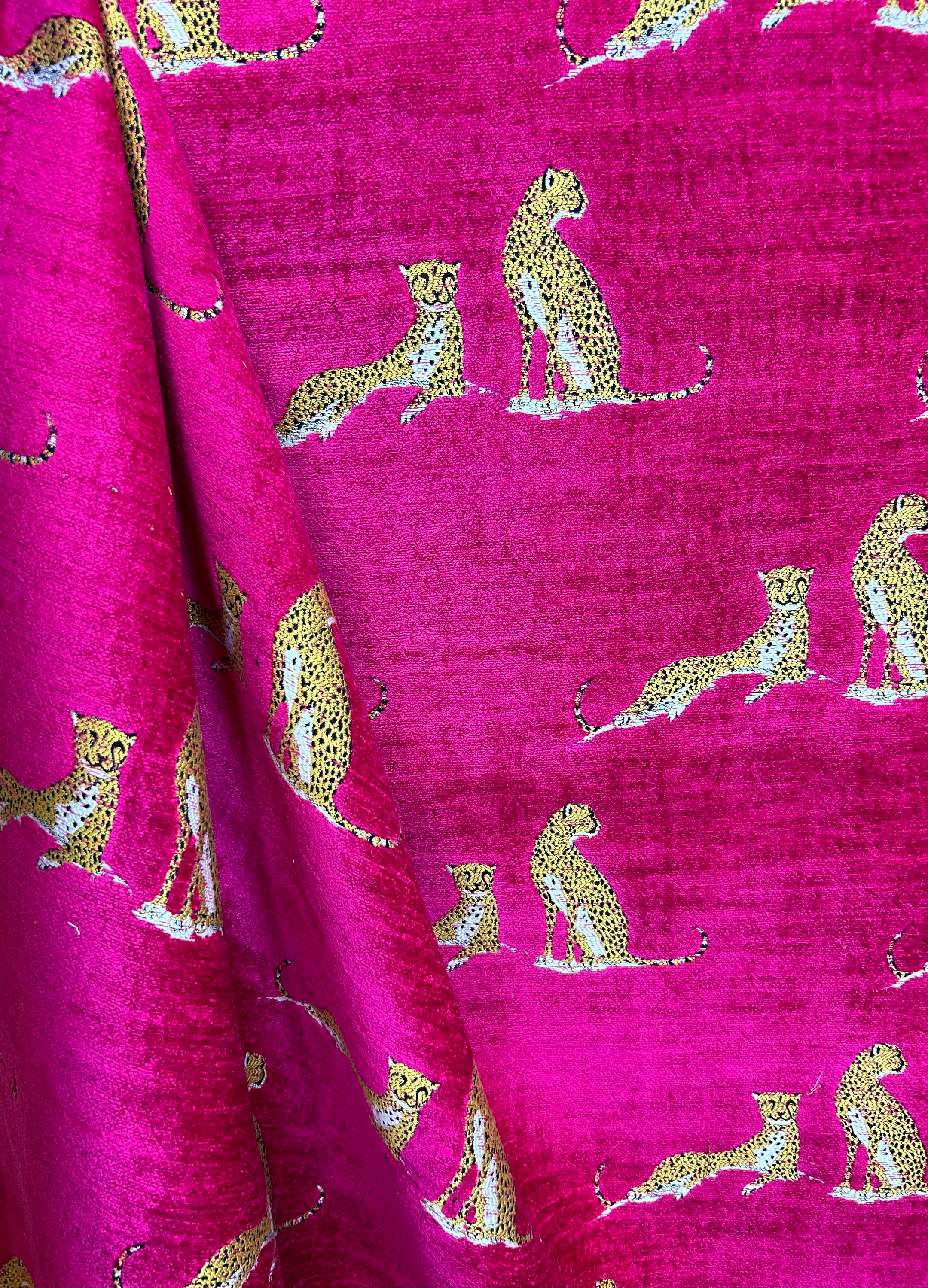 Jabari Hot Pink Velvet Leopard - Tabbytha - Animal Print