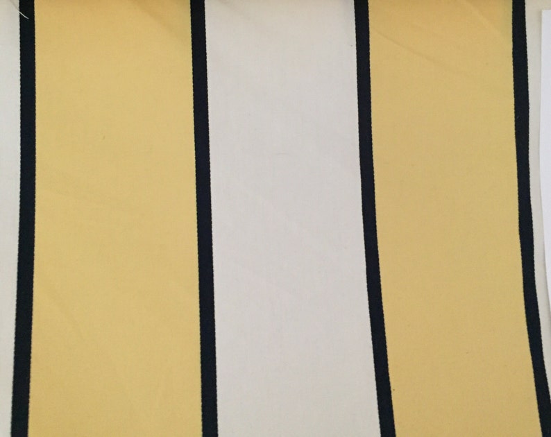 Stripe Black Yellow Upholstery Fabric by the Yard Etsy
