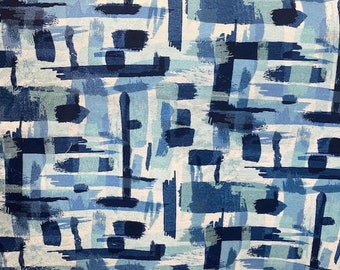 Blue Hues Splatter Paint - Tissu d’ameublement - Brush Stokes Print - Heavyweight Upholstery - Tissu par yard