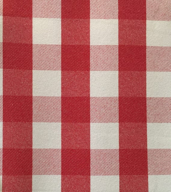 Red And White Small Buffalo Check Upholstery Fabric By The Etsy