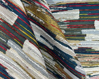 Mixed Media - Striped fabric - multi color - texture - fabric by the yard