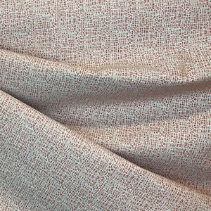 May include: A close-up of a pink and white fabric with a textured pattern. The fabric has a subtle sheen and a soft, drapey feel.