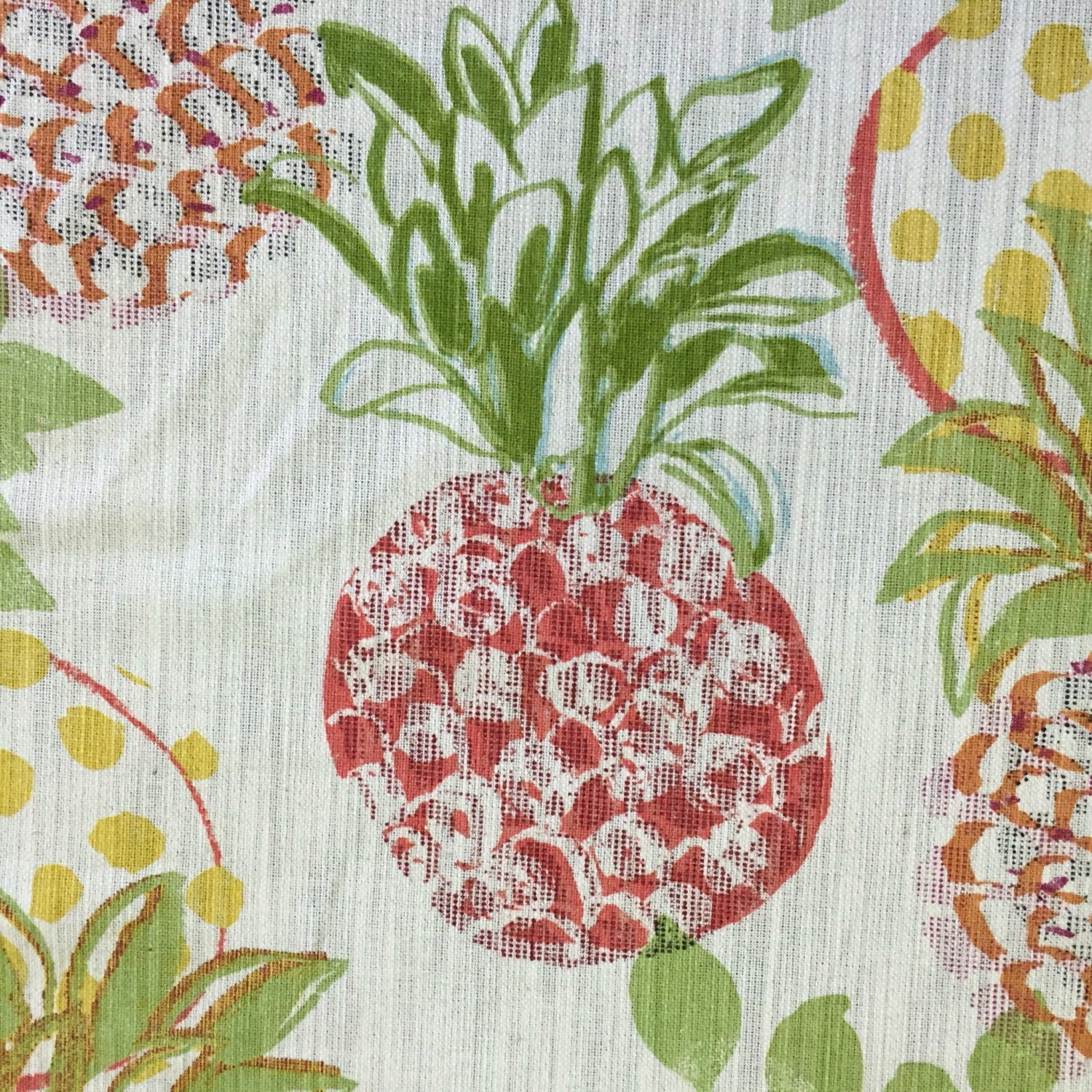 Pineapple Red Fabric By The Yard Upholstery Fabric by the Etsy