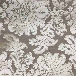 Taupe Damask Upholstery Fabric - Home Decor Fabric - Upholstery Fabric By The Yard - Custom Cut Yardage - Pillow Covers - Cushion Covers