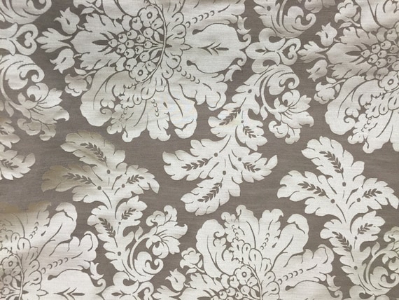 Taupe Damask Upholstery Fabric - Home Decor Fabric - Upholstery Fabric By The Yard - Custom Cut Yardage - Pillow Covers - Cushion Covers