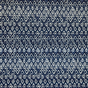 Indigo sakari Tissu d'extérieur Marine Blanc Tissu par mètre image 3