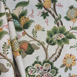 Green Garden - floral - traditional - nature - home decor - drapery fabric - upholstery fabric - pillow fabric - fabric by the yard