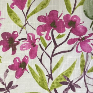 Watercolor Botanical - Pink/Green - Upholstery Fabric by the Yard - Decorative Fabric - Custom Pillow Covers - Cushion Covers - Drapery