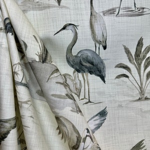 Aviary Natural - coastal - home decor - heron - bird - coastal living - drapery fabric - pillow fabric - fabric by the yard