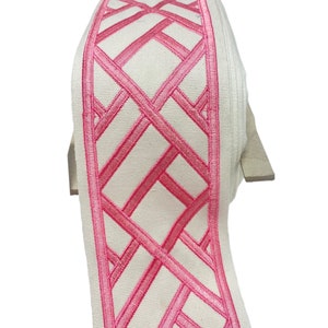 Lattice Bubblegum Pink Tape Trim - Drapery Edging - Pillow Embellishment - Drapery Embellishment - Cushions Embellishment - Custom Cut Trims
