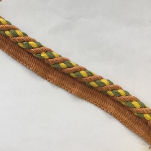 Cordon à lèvre orange, jaune, vert - décoration d&#39;intérieur - garniture par mètre - métrage coupé sur mesure - embellissements d&#39;oreillers - embellissements de coussins - garnitures