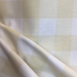 Light Yellow Buffalo Check - Buffalo Check Shower Curtain - Yellow Check Pillow Covers - Fabric By The Yard - Drapery Panels