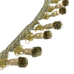 Champagne Breeze Tassel Trim  - Home Decor Trim - Drapery Trim - Tassel Fringe By The Yard - Custom Cut Yardage - Pillows - Drapery Edgings