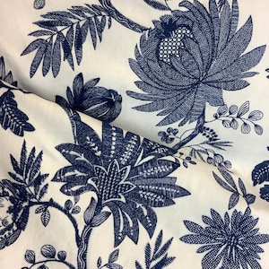 Azure Petals Embroidery Fabric - Floral Embroidery - Accent Fabric - Home Decor - Bold Patterned Fabric - Fabric By The Yard