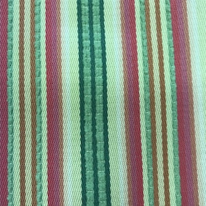 Pink, Green, and Yellow Textured Stripe Fabric - Upholstery Fabric By The Yard