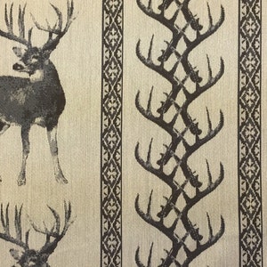 Brown and Taupe Deer Fabric - R/R - Upholstery Fabric by The Yard - Custom Cut Yardage - Custom Cut Fabric - Fabric by the Yard - Pillows image 1