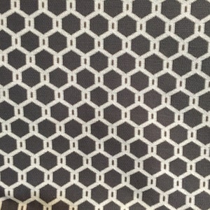 Gray Honeycomb Pattern - Upholstery Fabric by the Yard