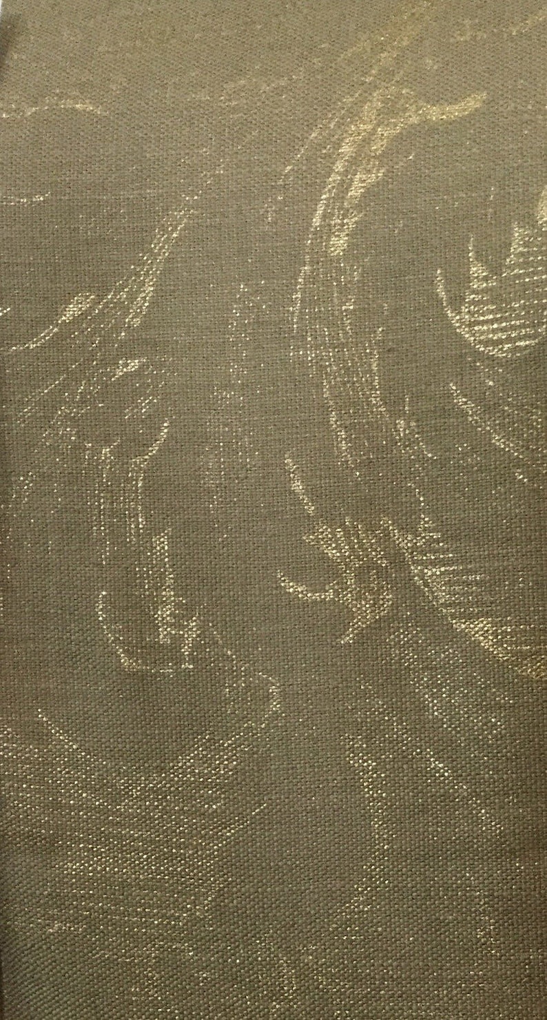 Gold Damask Upholstery Fabric by the Yard Etsy