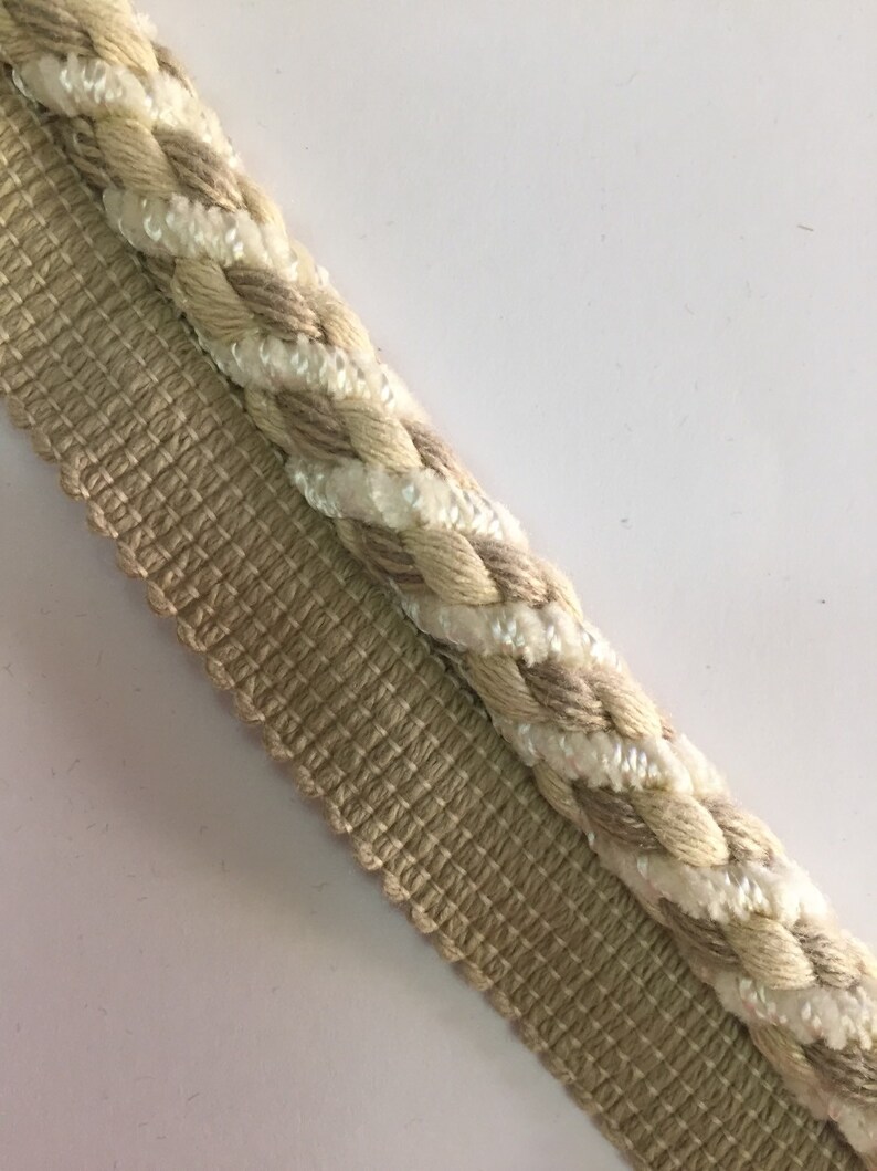 Cream Taupe and Soft Gold Lip Cord Upholstery Trim By The Etsy