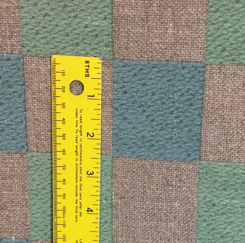 Teal and Seafoam Checker Blue Green Upholstery Fabric - Etsy