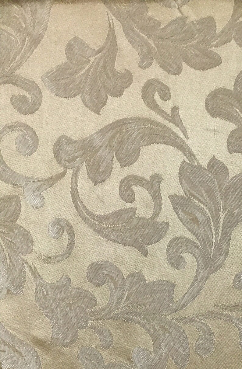 Cream and Light Gold Floral Silk Fabric by the Yard Etsy