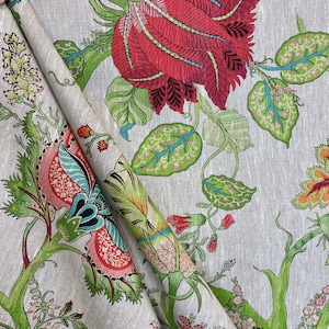 Darjeeling - Floral Fabric - Linen Fabric - Home Decor Fabric - Home and Living - Decorative Fabric - Pillows - Cushions - Drapery - Sofas