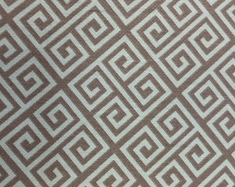 Greek Key Fabric - Aqua - Gray Greek Key - Multi Purpose Fabric - Drapery Fabric