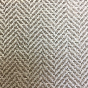 Fawn Herringbone - Cocoa Brown and Neutral Cream - Simple Herringbone - Fabric by the Yard