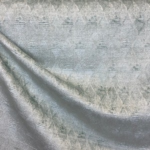 Tibbs Seafoam - Geometric Woven - Solid Seafoam - Soft Sheen - Fabric by the Yard