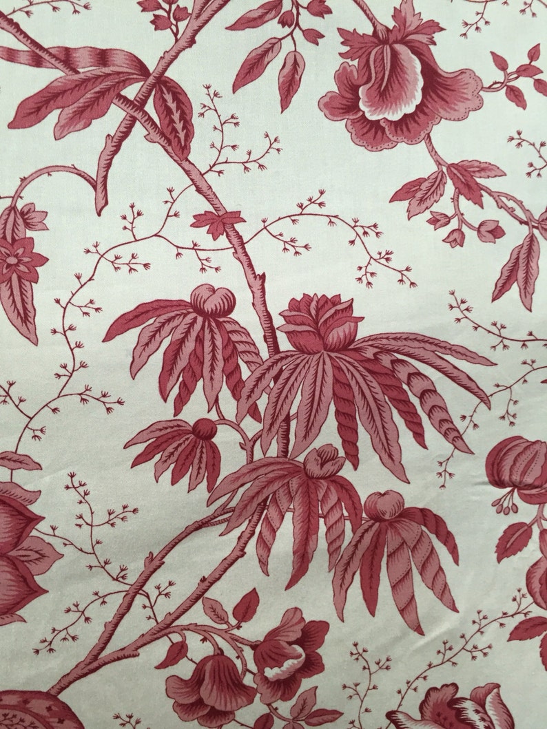Waverly Floral Old Lyme Pink Upholstery Fabric by the Etsy
