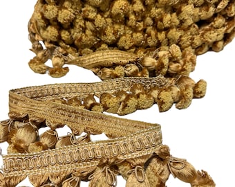 Gold tassel fringe - home decor - Trim by the Yard - Custom Cut Yardage - Embellishment - Pillows - Cushions - Furniture Embellishments
