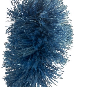 Frangia spazzolata blu pacifico - frangia morbida - bordatura per cuscini - rifinitura per cuscini
