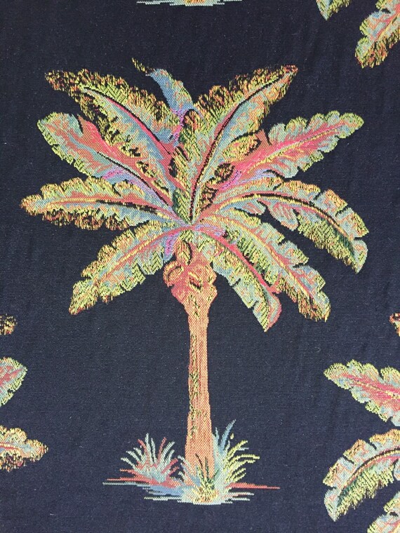 Black Palms Upholstery Fabric by the Yard | Etsy
