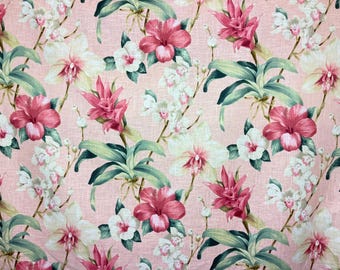 Khaleesi Coral Fabric - floral - soft pinks - traditional - upholstery fabric - drapery fabric - home decor - fabric by the yard
