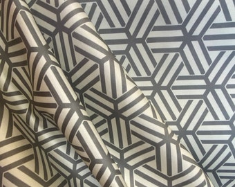 Kravet Gray and white Geometric Wind Exchange - Designer Brands - Interior Designer -  Workroom Services - Custom Pillows - Custom Drapery
