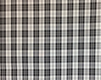 Small Black and White Plaid - Taffeta - Accent Pillows - Table Cloth - Shower Curtain - Custom Throw Pillows - Black and White Bedding