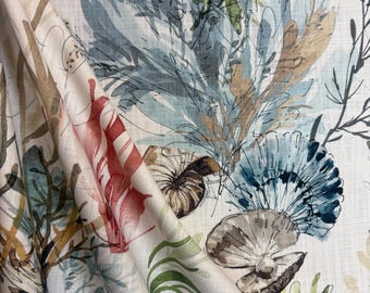 Seafarer Ivory Fabric: Coastal Upholstery & Drapery, Nautical Print