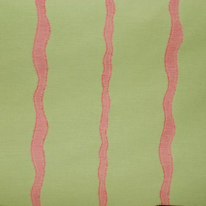 Green and Pink Stripe - Upholstery Fabric By The Yard - Wave Stripe Fabric