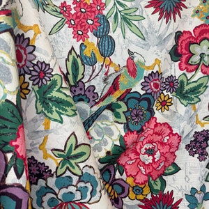 Dailiang Hibiscus - bird - floral - traditional - home decor - drapery fabric - pillow fabric - fabric by the yard
