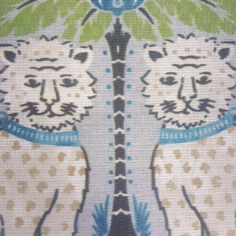 Happy Jaguar Palm Trees Birds Novelty Fabric Custom - Etsy