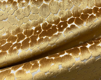 Chava Amber - Cut Velvet - Textured Velvet - Animal Skin Velvet - Upholstery Velvet - Cheetah - Leopard - Gold Cheetah Velvet